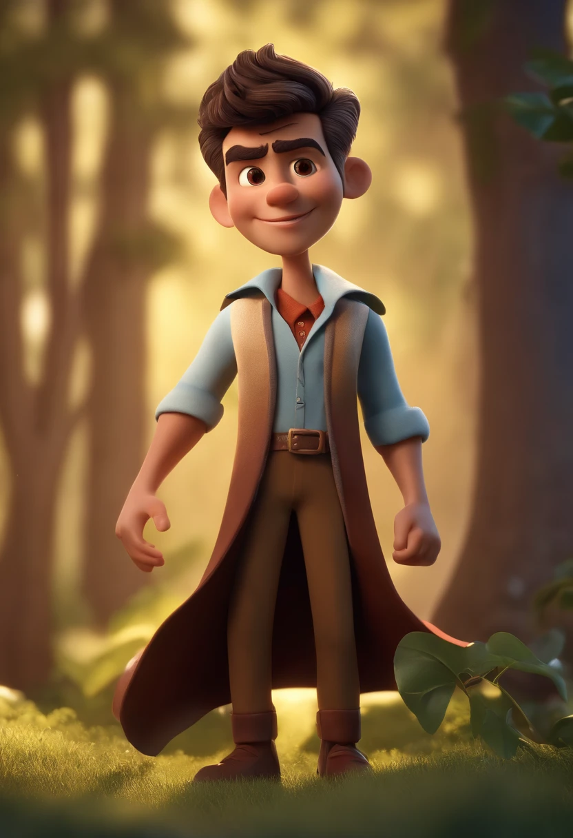 Personagem dos desenhos animados de um homem, cabelo curto e preto e uma camisa branca, animation character, Caractere estilizado, animation style rendering, 3D estilizado, Arnold Maya render, 3 d render stylized, toon render keyshot, Personagem 3D, Personagem 3D, 3d rendering stylized, 3 d character render, personagem de desenho animado, Personagem de close up, Pose de personagem, (Estilo Pixar) (master part:1.2) (Bokeh) (best quality) (pele detalhada) (textura detalhada) (8k) (argila) (Cinematic lighting) (foco nítido