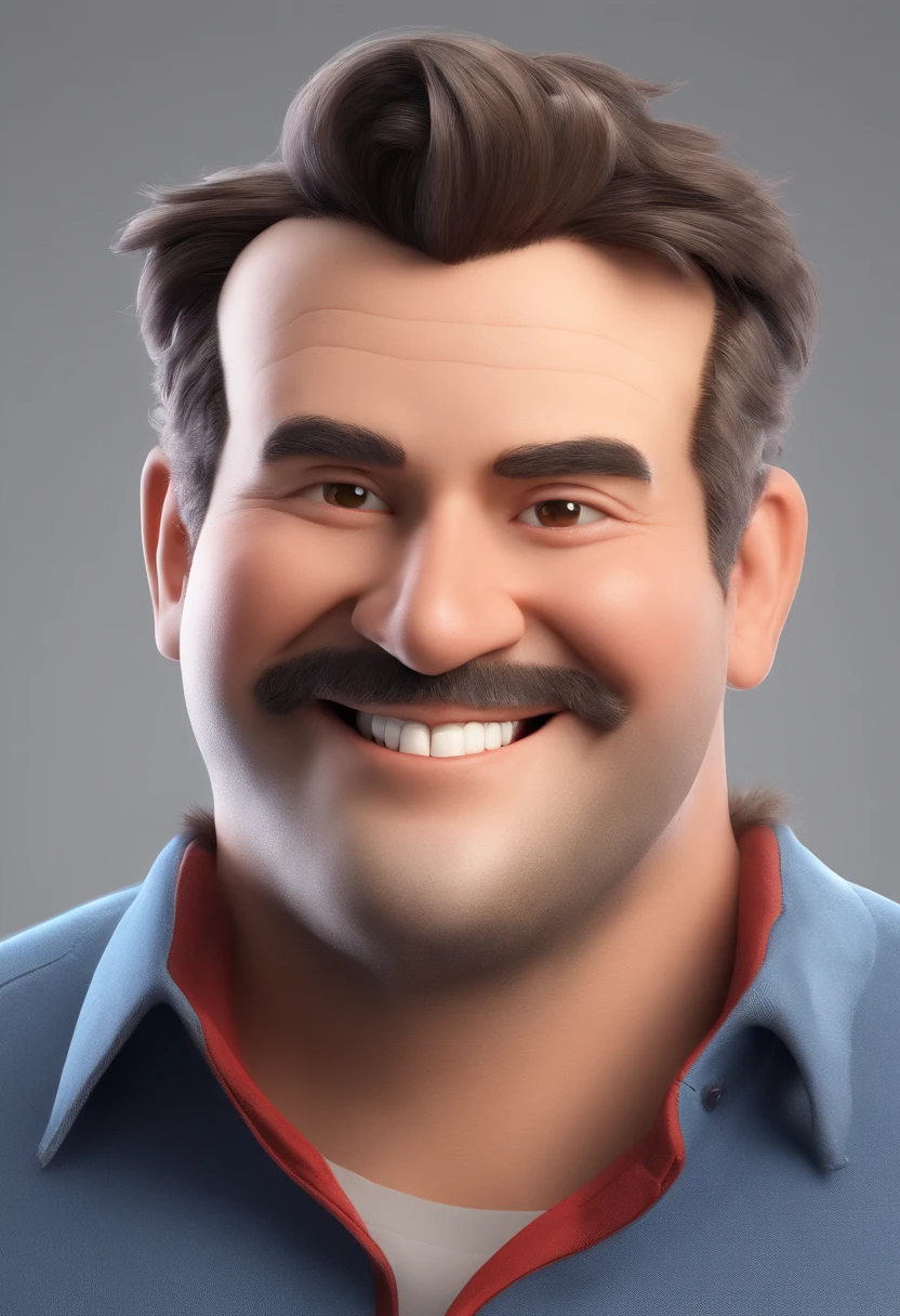 Smiling Man Illustration, sorriso insano, Homem de pele marrom com um sorriso gigante, happily smiling at the camera, sorriso atrevido, he's smiling, sorriso muito grande, Macho sorridente, foto de perfil headshot, rindo sorriso enorme, desenhando no estilo de Arte 3D, c4d, fundo de cor branco puro, estilo disney, estilo pixar render ilustracao Super Detalhe, 8k