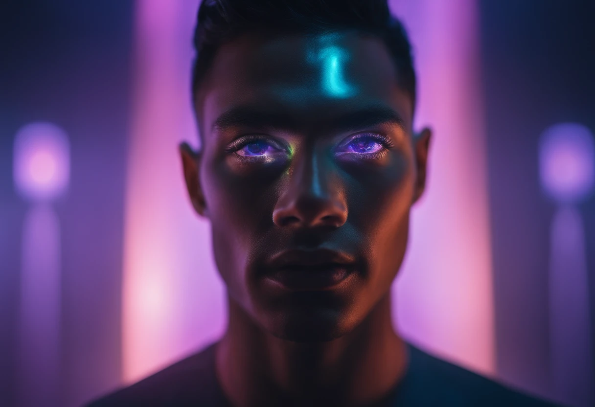 When you look at this stunning image, you are transported into a world where technology and craftsmanship collide, creating something truly breathtaking. Here is a fully holographic face of a young man made in the smallest detail using the most modern technologies. Every contour of his face is conveyed with incredible accuracy, from the curve of his lips to the curve of his eyebrows. The holographic projection gives the image a sense of depth and realism that is truly awe-inspiring. The face of the holographic young man is flooded with an otherworldly light, as if he is illuminated by the radiance of a distant star. This, combined with subtle textures and rich surfaces, gives the image an unearthly quality that is difficult to describe. Despite the fact that this is a holographic projection, the man's face looks incredibly realistic, every feature and expression is captured in stunning detail. The image is so realistic that it almost feels like you can reach out and touch it. The image was obtained using the latest holographic projection technology, which guarantees the clarity of every detail. This is an ideal image for those who appreciate advanced technologies and artistic innovations. Thanks to the unique combination of science and art, the face of this holographic man will undoubtedly make an indelible impression on anyone who sees him. And now you can add it to your collection and experience its breathtaking beauty for yourself. —Q 2 —Air 2:3 —s 750
