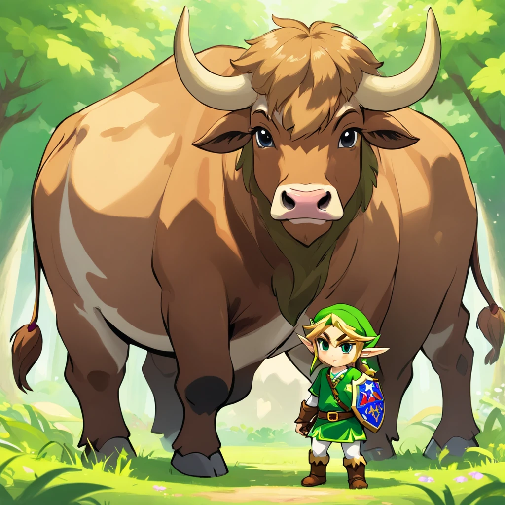 Calves,The brown buffalo and the green lord face off