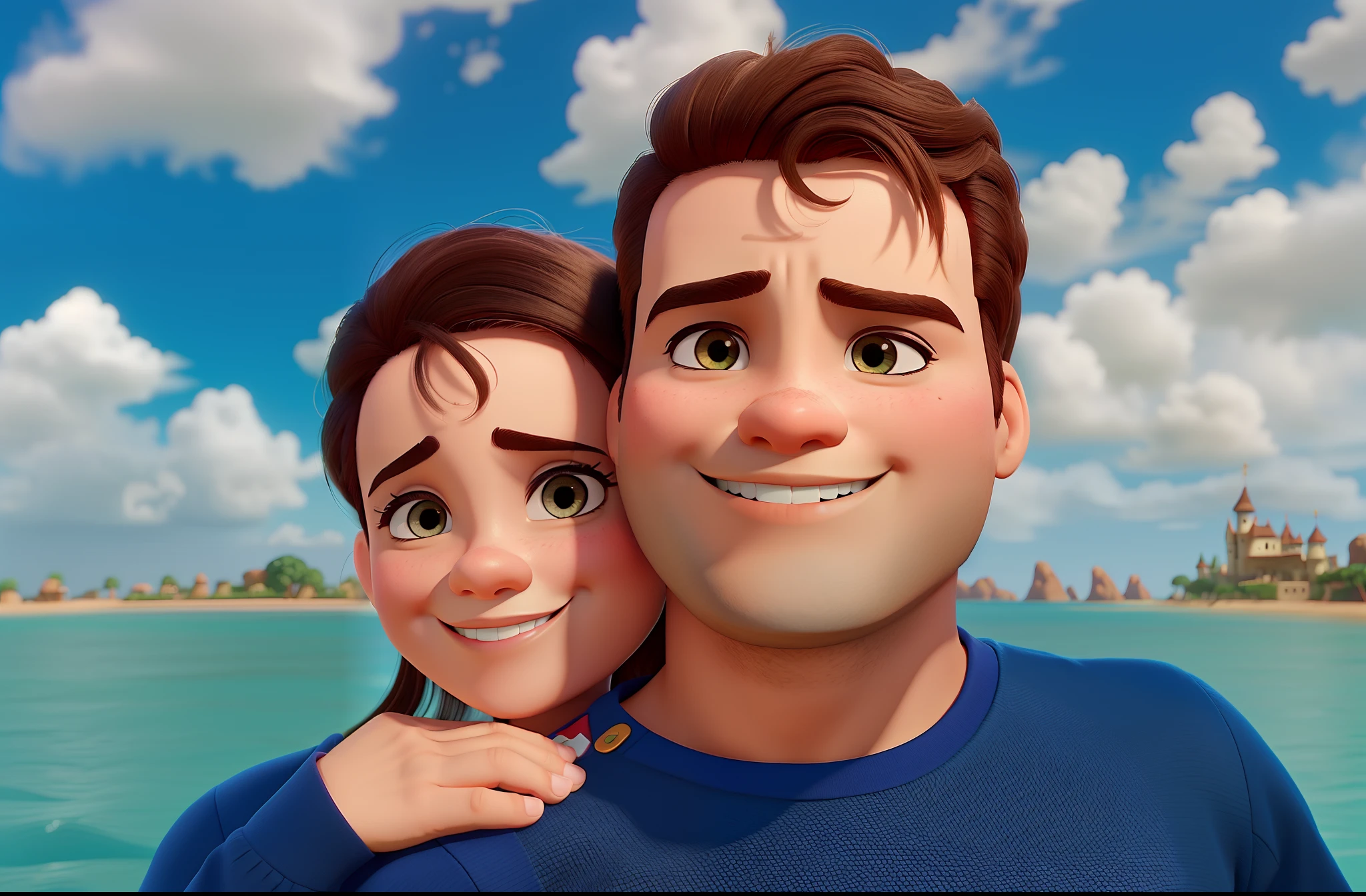 um casal estilo disney pixar, alta qualidade, melhor qualidade