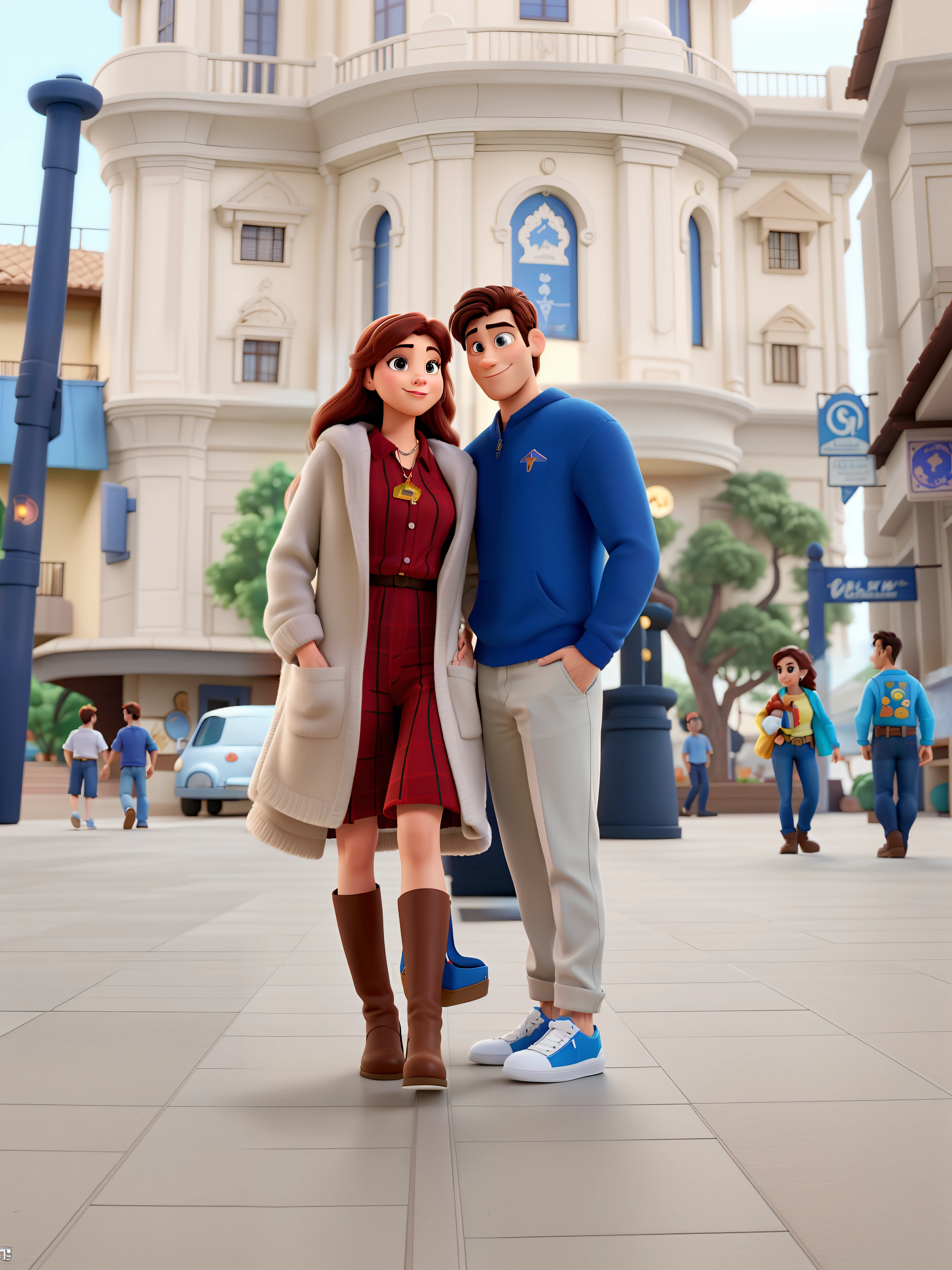 casal homem e mulher no estilo Disney Pixar, alta qualidade, melhor qualidade