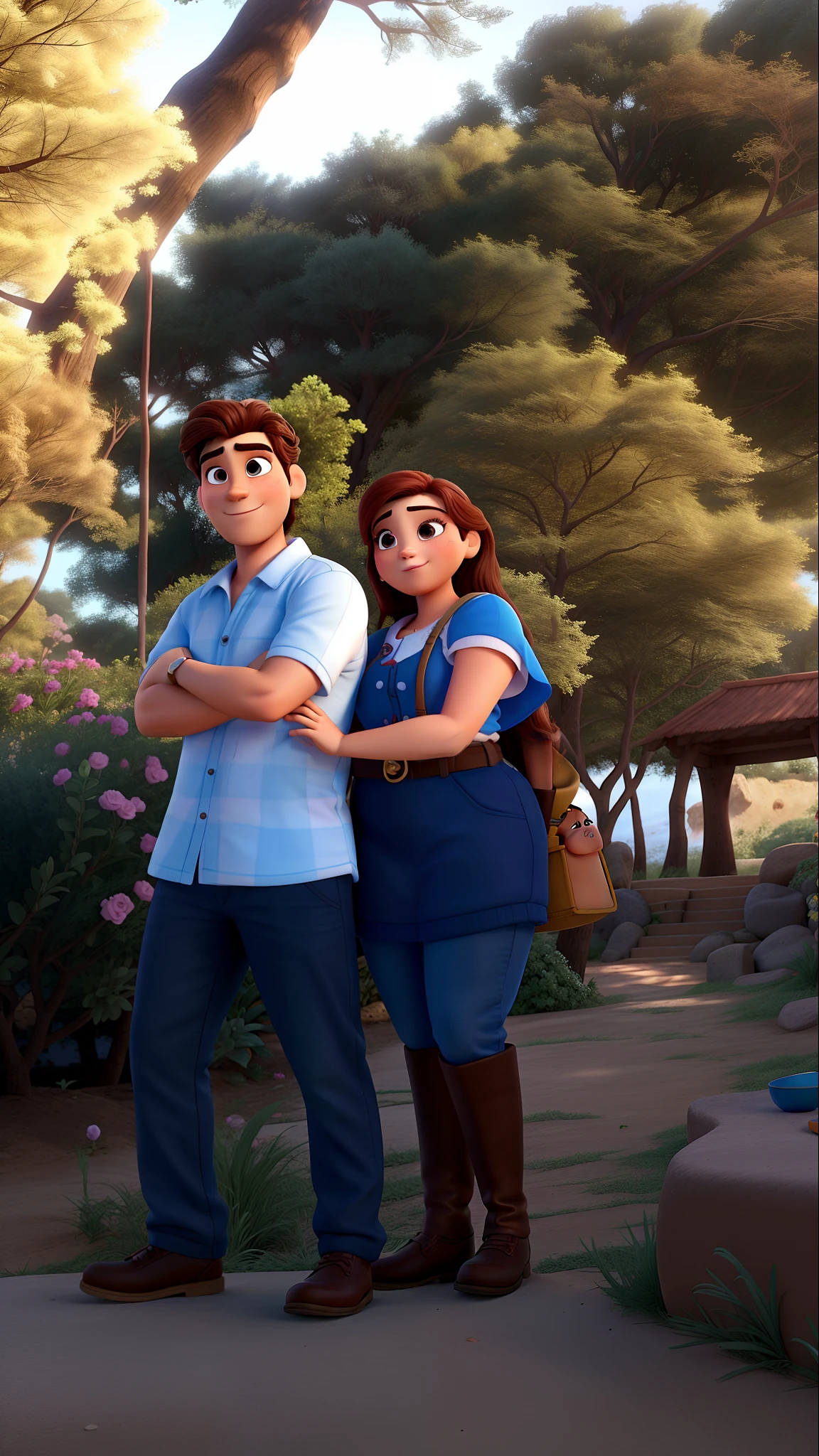romantic couple,casal de idosos, homem branco, mulher morena com cabelo cacheados igual aos filmes Disney Pixar