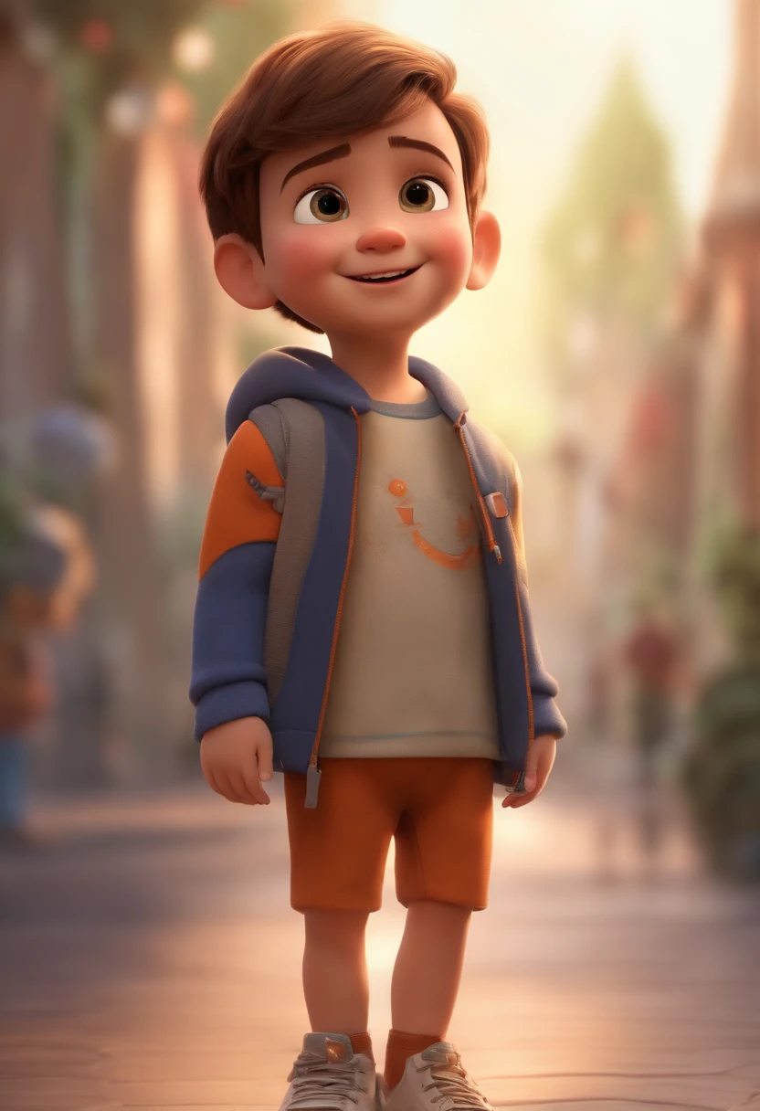 a happy cute standing short hair, vestindo uma fantasia espacial, , fundo branco, barnet, Tom, Estilo Pixar, ......3d, desenhos animados, rosto detalhado, asymmetrical 16k, com base nesta foto do link, file:///C:/Users/Jorge/Downloads/jorge%202%20funcionario.jpg