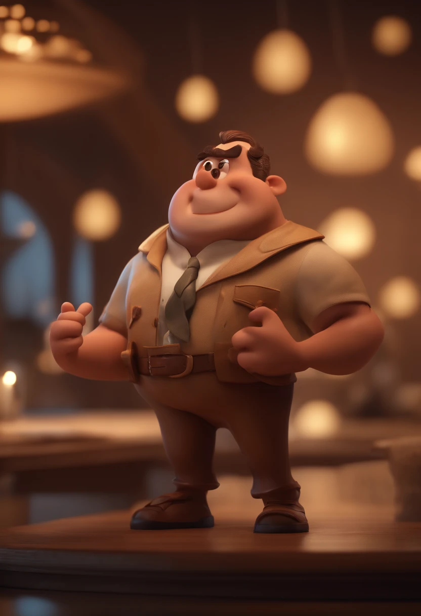 Homem, Ton de pele marron claro, animation character, Caractere estilizado, animation style rendering, 3D estilizado, Arnold Maya render, 3 d render stylized, toon render keyshot, Personagem 3D, Personagem 3D, 3d rendering stylized, 3 d character render, personagem de desenho animado, Personagem de close up, Pose de personagem, (Estilo Pixar) (master part:1.2) (Bokeh) (melhor qualidade) (pele detalhada) (textura detalhada) (8k) (argila) (Cinematic lighting) (foco nítido