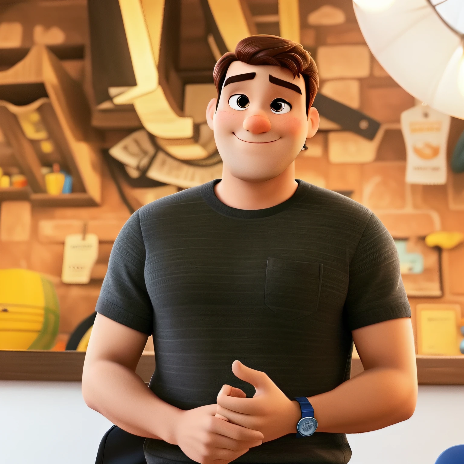Um homem branco estilo disney pixar de alta qualidade