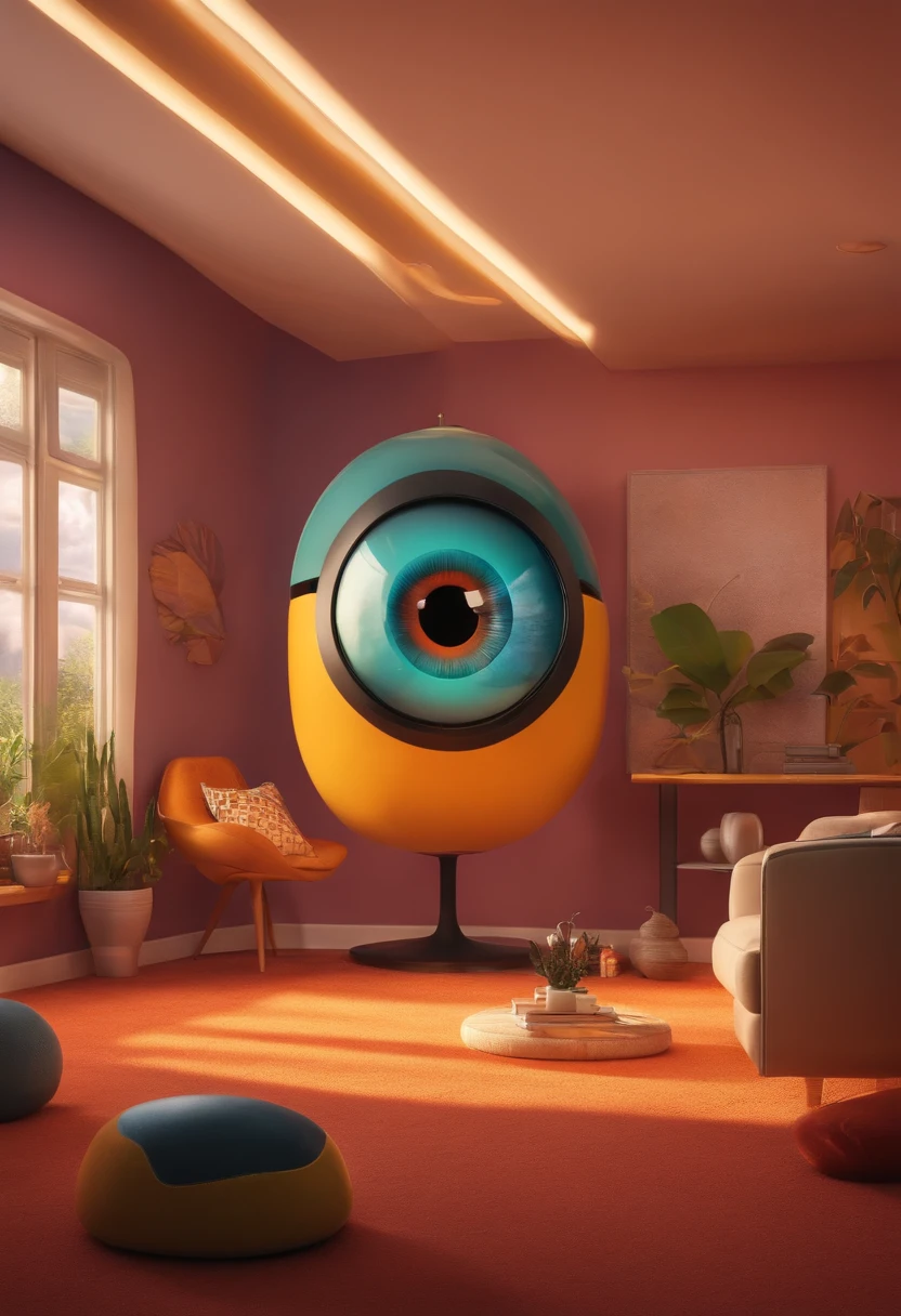 Um arquiteto de sonhos futurista, mas realista, inspired by Pixar animation, de perto. The character takes center stage with captivating facial expressions, oferecendo um toque de irrealidade.