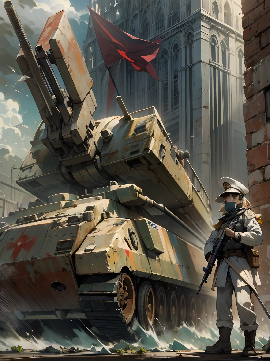 Ultimo bastion de defensa de la humanidad,Poderosa fortaleza,High-tech defense systems,fuerte, Muros resilientes,barrera impenetrable,Guardias vigilantes,Armamento avanzado,Elite Soldiers,On High Alert,Listo para luchar,Rostros ansiosos,Centro de comando,actividad bulliciosa,Alarmas de emergencia a todo volumen,Hombres y mujeres en uniforme,Dressed in tactical gear,Laser Cannons,Fusiles de alto poder,Spotlights scanning the horizon,futuristic tech,Arquitectura impresionante,Estructura monumental,Paredes imponentes,Steel & Concrete,Energy Shields,Campos de fuerza que protegen la entrada,Puntos de control de seguridad,humanos reunidos,Fighting a Common Enemy,determinado,Frente Unido,Determined Leaders,Strategic Planning,Contramedidas,Calculation of quotas,Derrotando a la oscuridad,sangre, sudar, and tears,Sacrifices made for the common good,Restos de batallas libradas,Damaged walls,Soldados heridos,Resilient spirit,Rayo de esperanza,Recite to Survive,estandarte ondeando en el viento,Celebraciones de la victoria,Cheers of triumph,Orgullo en la defensa de la humanidad,Ultimate symbol of strength and perseverance.