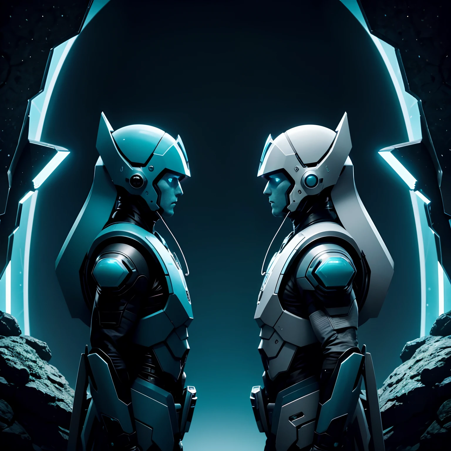 Sci-fi sense,Biological evolution,Cambrian explosion,Dark cyan and pale blue,sci-fy