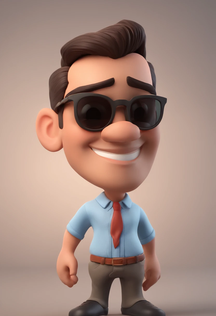 Personagem de desenho animado de um homem usando uma camisa branca, um personagem animado, Caractere estilizado, animation style rendering, 3D estilizado, Arnold Maya render, 3 d render stylized, toon render keyshot, Personagem 3D, Personagem 3D, 3d rendering stylized, 3 d character render, personagem de desenho animado, Personagem de close up, Pose de personagem, (Estilo Pixar) (master part:1.2) (Bokeh) (best quality) (pele detalhada) (textura detalhada) (8k) (argila) (Cinematic lighting) (foco nítido，Senta e vaza a parte superior do corpo