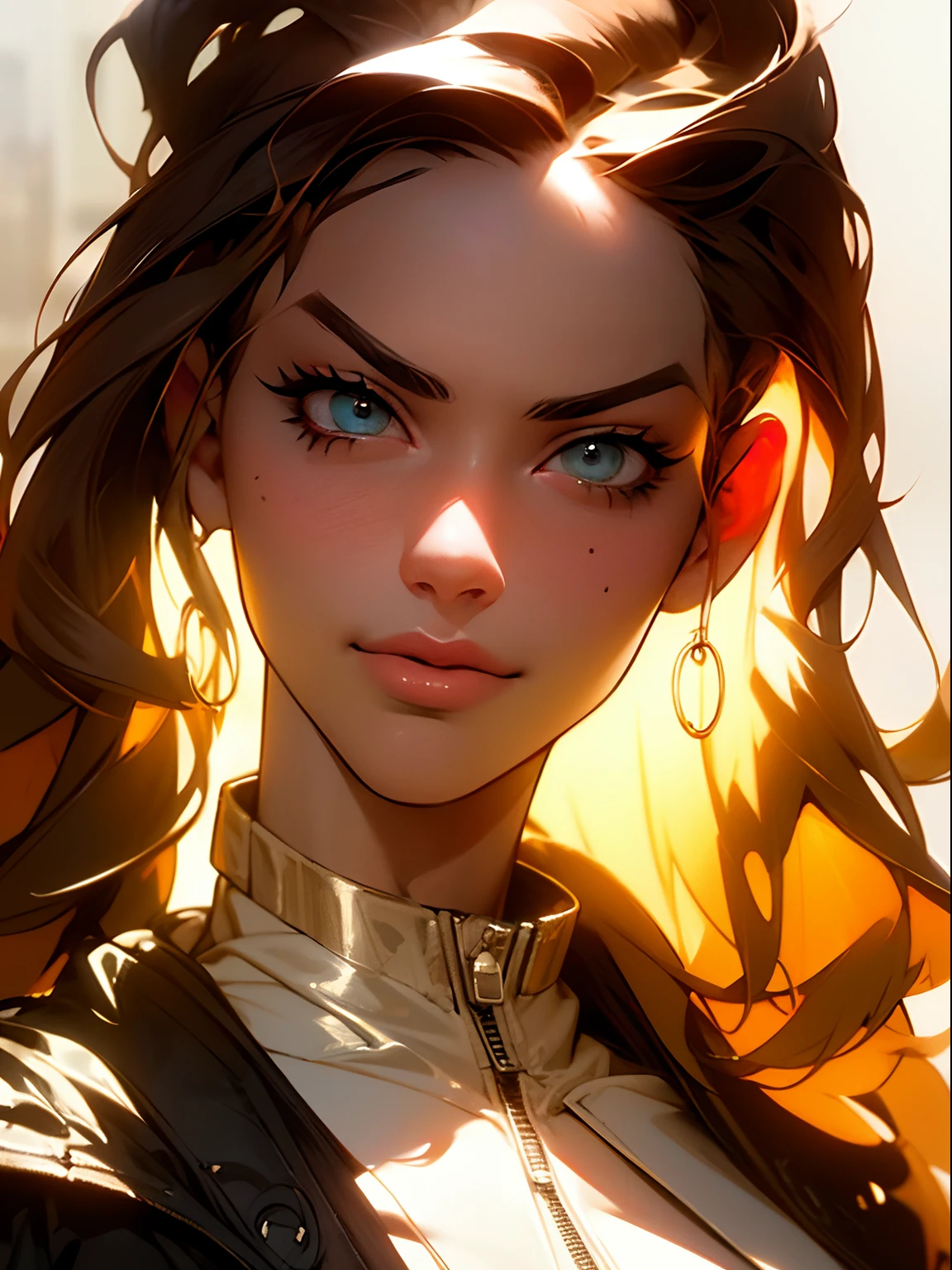 -yeld gi female hands, young girl, [[[[closeup]]]], [[[[chest]]]], [[[[neck]]], [[[shoulders]]], [[[full head ]]], perfect eyes, perfect iris, green eyes, perfect lips, perfect teeth, perfect skin, soft front light, brightness, HDR (soft colors: 1.2), orange hair, long hair, freckles on the face, bell mouth pants, top shirt, full body, pink lipstick, thin lips, small mouth, small breasts,  High quality, artwork