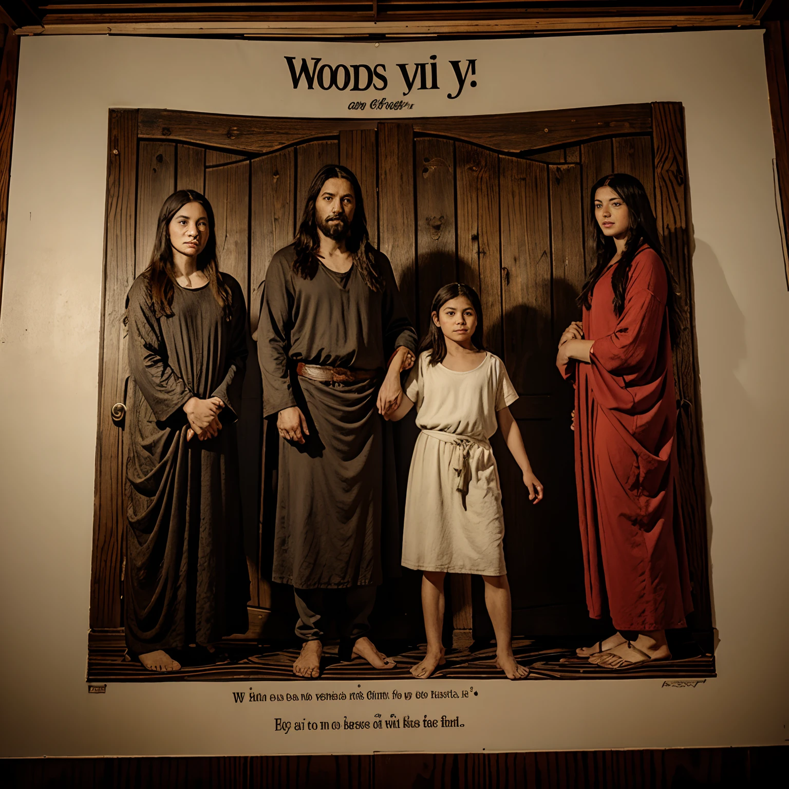 Jesus and the children woodcut