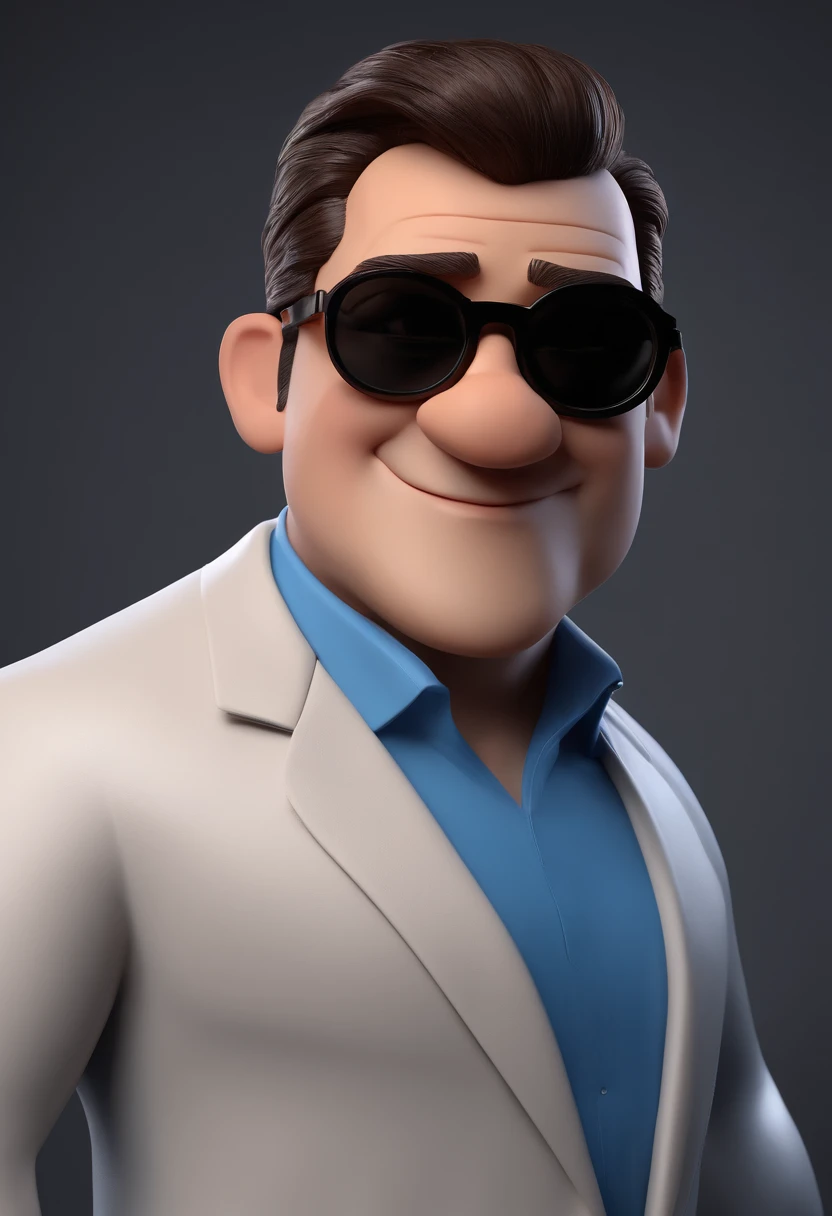 Cartoon character of a man with black glasses and a blue shirt, animation character, Caractere estilizado, animation style rendering, 3D estilizado, Arnold Maya render, 3 d render stylized, toon render keyshot, Personagem 3D, Personagem 3D, 3d rendering stylized, 3 d character render, personagem de desenho animado, Personagem de close up, Pose de personagem, (Estilo Pixar) (master part:1.2) (Bokeh) (best quality) (pele detalhada) (textura detalhada) (8k) (argila) (Cinematic lighting) (foco nítido