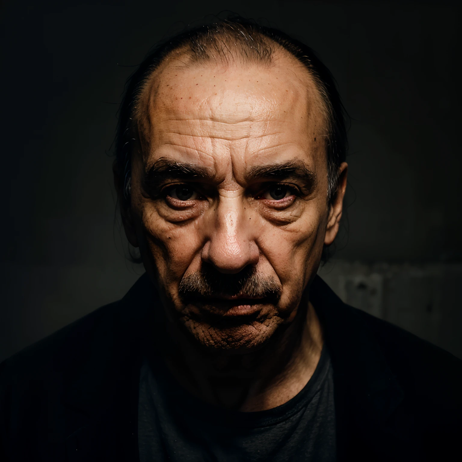 extremely detailed painting of Josef Fritzl,realistic portrait of Josef Fritzl,portrait of Josef Fritzl,emotional depiction of Josef Fritzl,tragic portrayal of Josef Fritzl,horrifying illustration of Josef Fritzl,haunting artwork of Josef Fritzl,Josef Fritzl in prison,sad and dark representation of Josef Fritzl,depressing image of Josef Fritzl,intricate details of Josef Fritzl's face and expression,gloomy atmosphere in Josef Fritzl's depiction,foreboding shadows surrounding Josef Fritzl,dark and mysterious lighting in Josef Fritzl's image,unsettling background in Josef Fritzl's portrayal,detailed eyes of Josef Fritzl,deep wrinkles on Josef Fritzl's face,stern expression on Josef Fritzl's face,heavy atmosphere in Josef Fritzl's image,enigmatic mood in Josef Fritzl's illustration,grim depiction of Josef Fritzl's prison cell,emphasize the pain and suffering of Josef Fritzl's victims,stark contrast between light and dark in Josef Fritzl's image,subtle color palette to enhance the somber mood,realistic textures in Josef Fritzl's depiction,highlight the psychological impact of Josef Fritzl's actions,vivid colors to capture the intensity of Josef Fritzl's story,utilize strong brush strokes to convey Josef Fritzl's emotional depth.