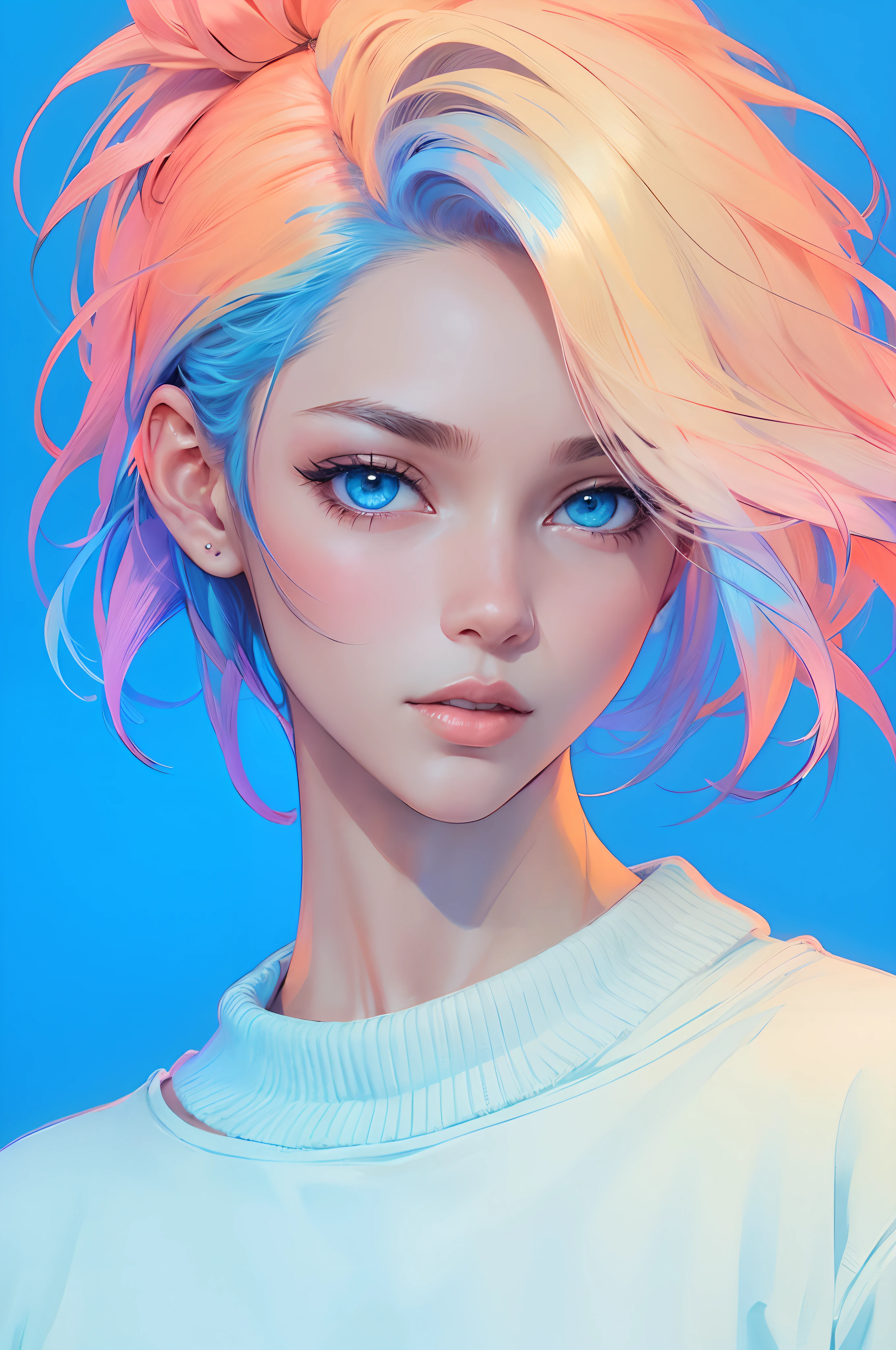 anime ,Realistic ,esquete , 1girl, ,lip, sweater,ordem, fundo gradiente azul, cabelo neon,Corte texturizado, Canadense , (master part,best quality,estilo niji)
Alerta negativo: (pior qualidade, baixa qualidade,Realistic,illustration, ..3d, 2D, Pintura, Desenhos animados, esquete)
Passos: 40, tamanho: 768x1152, Semente: 742720333, model: SDVN7-NijiStyleXL, version: v1.6.0-78-GD39440BF, Sampler: Euler a, Escala CFG: 10, Skip Skip Chart: 2, Hash do modelo: 6e0ba74ac1, Estilo do seletor de estilo: base, Seletor de estilo ativado: verdadeiro, Seletor de estilo Randomizar: falso