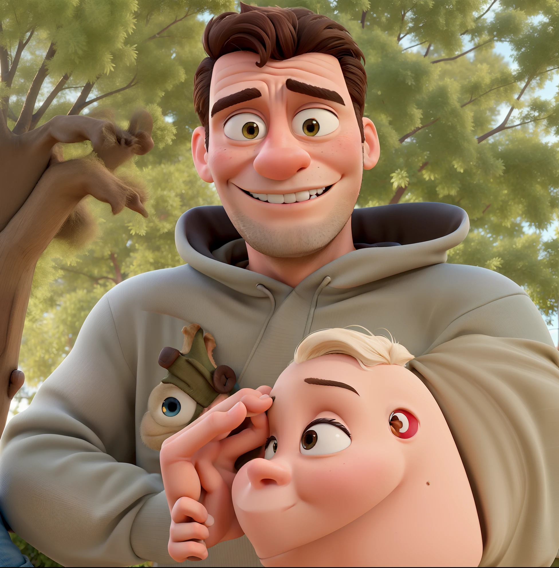 A couple in great quality and definition in the style of Disney pixar