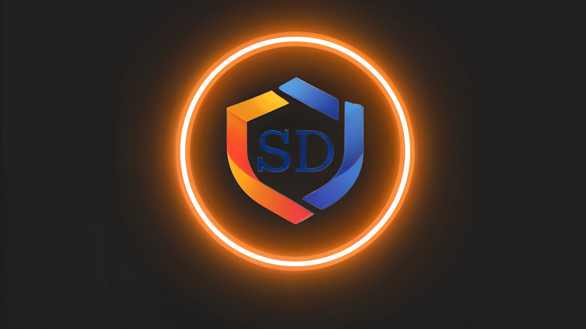 A closeup of a neon sign with a shield, sd video, design do escudo, superdetalhe, 2 d logo, foto de perfil do discord, logotipo sem texto, Detalhe superior, '2d graphic design, super detalhamento, 2d solid shape logo, Substance Designer, Escuro Backround, hiperdetalied, sidefx houdini, Modo escuro