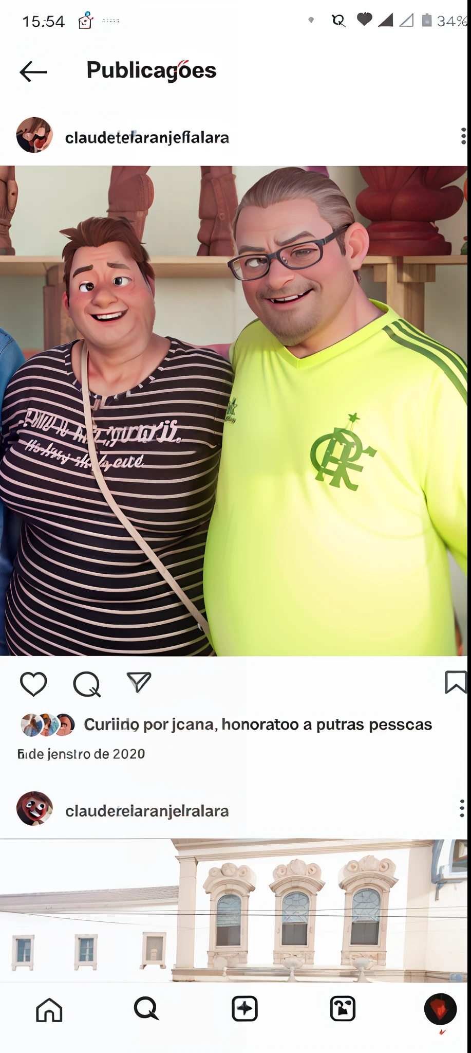Imagem estilo Pixar,3d,casal em em uma sala,felizes.