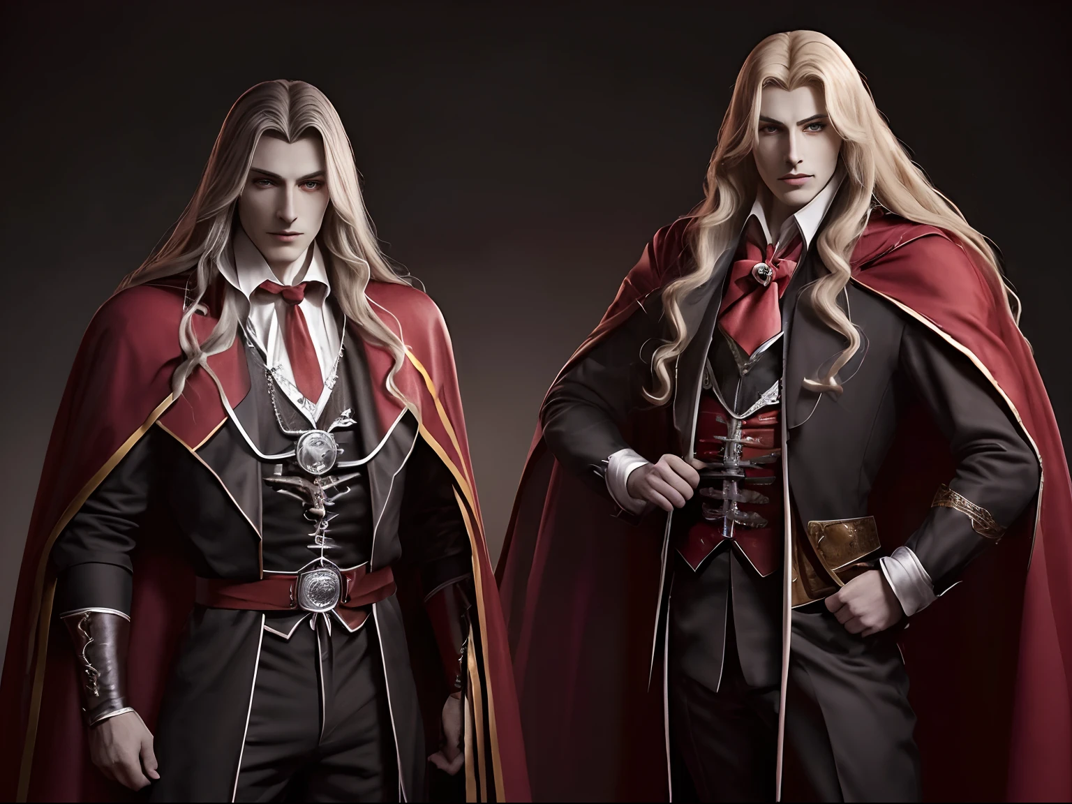 (((dracula)))8k,((from Castlevania)((elegante))(((red cape)))caliente, hermoso,((alucard)),(((viste ropa ajustada )))((tiene una espada)))8k, hiperrealista todo como un motor irreal trazado de rayos render ((estilo humano hiperealista)),(((Empty dark background))). hiperrealista todo como un motor irreal trazado de rayos render estilo humano realista ,(((Empty dark background)))., Suavemente iluminado, Intimo exquisito detalle, foco nítido, intrincadamente detallado, rewarded photography, small-catchlight, bajo contraste, alta nitidez, facial-symmetry, profundidad de campo, cinematic background, Renderizado del motor irreal, Imagen central, dream-like, Suavemente iluminado, intimo, imagen de cuerpo completo ,cuerpo completo, hdri