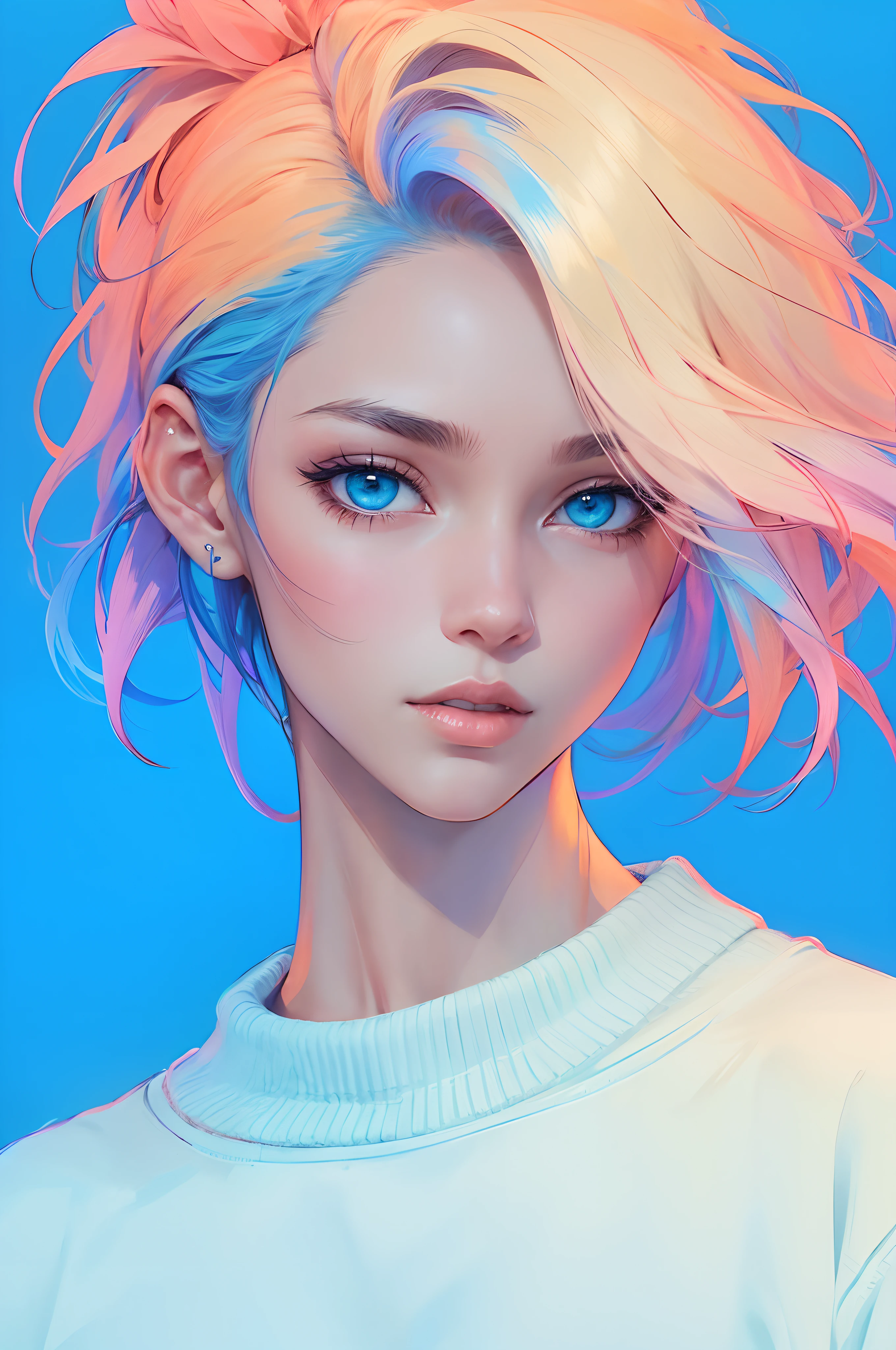 anime ,Realistic ,esquete , 1girl, ,lip, sweater,ordem, fundo gradiente azul, cabelo neon,Corte texturizado, Canadense , (master part,best quality,estilo niji)
Alerta negativo: (pior qualidade, baixa qualidade,Realistic,illustration, ..3d, 2D, Pintura, Desenhos animados, esquete)
Passos: 40, tamanho: 768x1152, Semente: 742720333, model: SDVN7-NijiStyleXL, version: v1.6.0-78-GD39440BF, Sampler: Euler a, Escala CFG: 10, Skip Skip Chart: 2, Hash do modelo: 6e0ba74ac1, Estilo do seletor de estilo: base, Seletor de estilo ativado: verdadeiro, Seletor de estilo Randomizar: falso