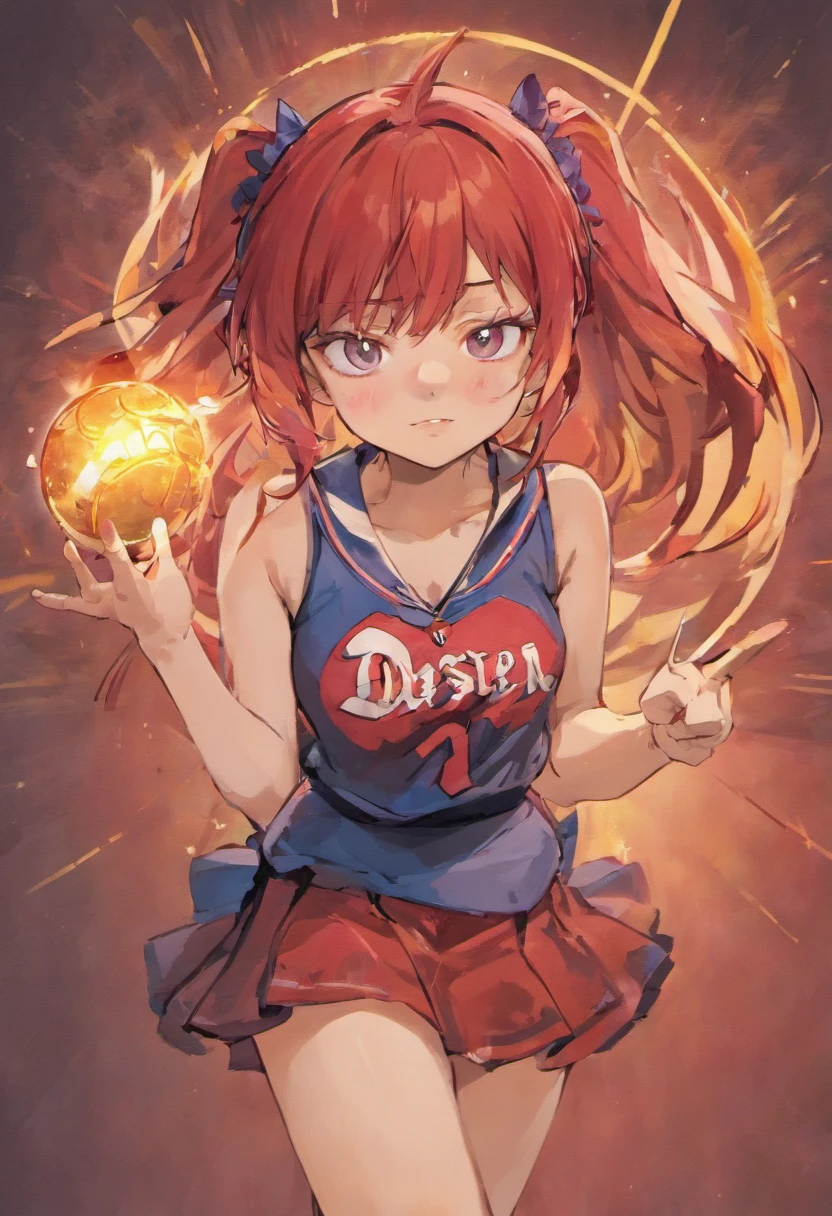 A beautiful Waifu version of the Boston Red Sox, with long flowing red hair and piercing blue eyes. She is wearing a traditional baseball uniform, but with a few feminine touches, such as a short skirt and a revealing top. She is holding a baseball bat in her hand and has a confident smile on her face.