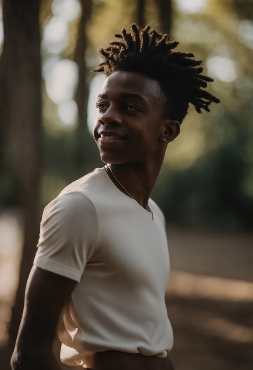 curto_dreads_Foreskin combed:0.2 ((1st grade)), menino adolescente, ((Caleb McLaughlin, de Stranger Things)), Ultra High Resolution Brilliant Highlights, luz solar direta externa, (fotorrealista:1.4), (poros detalhados da pele, Olhos detalhados), Retrato Direto da Obra-Prima 18YO (menino preto), pele escura, dreads curtos, coxas grossas, lush lips, best quality, , high resolution, Bokeh, Rim lighting, bright natural lighting, fotografia premiada, Foto RAW, Cinematic lighting, (natural , ), ((magro, corpo em forma magra)), bumbum perky redondo musculoso