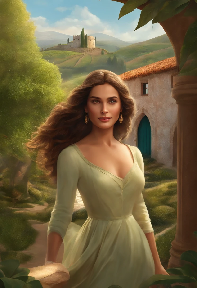 The style of the poster is inspired by the Disney Pixar aesthetic, with soft strokes and vibrant colors. The scene conveys emotion, Fear and hope, combinando elementos da casa, da natureza e da figura de Jesus. It's an intriguing and magical image that captures a pivotal moment in the character's life and evokes a sense of adventure and discovery.
dentro de casa, The room is delicately illuminated by the soft light that enters through the window. The neutral and light tones of the furniture and walls help to create a cosy atmosphere. A escada, elegante e delicada, extends to the second floor, Adding a touch of charm to the home.
No centro da sala, DIG, uma pequena personagem de estatura baixa, morena clara, com cabelos castanhos cacheados, You find yourself in the middle of a moment of apprehension. Your dark green eyes reflect a certain fear and caution as you scan your surroundings.
You're looking out the window, which is large and allows for a wide view of the outside. through it, pode-se ver uma paisagem encantadora da natureza. A little green grass stretches beyond the window, salpicada aqui e ali por flores coloridas. Majestic trees rise from the ground, oferecendo sombra e tranquilidade. Everything seems calm and peaceful.
And out there, From a distance, is Jesus, uma figura serena e amorosa. Seus cabelos castanhos caem suavemente sobre os ombros, e uma barba curta adorna seu rosto gentil. Her brown eyes exude calm and compassion, As he looks in your direction. There's a comforting feeling in his presence, And it looks like he's waiting patiently for you to make the right decision.
