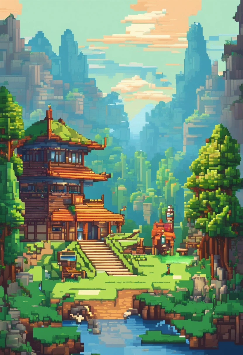 (best quality, 4k wallpaper, ultra-detailed, realistic:1.37),
pixel art landscape, evening,
3d pixel art, incredible pixel art details,
unreal engine pixel art, steam waves.