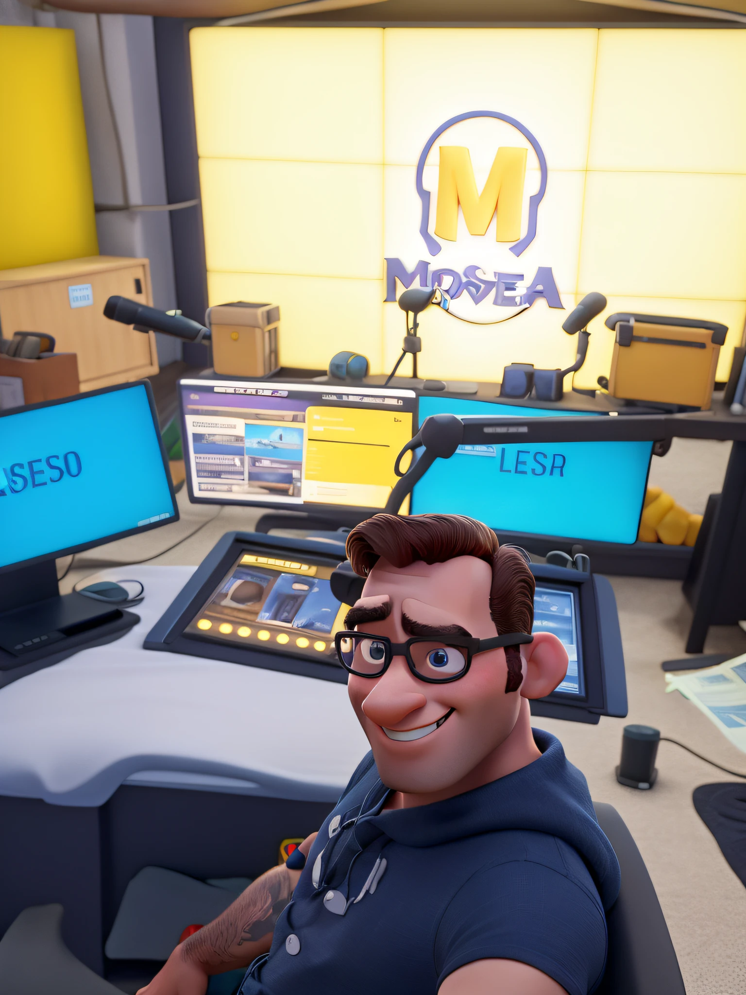 um homem estilo Disney Pixar, alta qualidade, melhor qualidade
