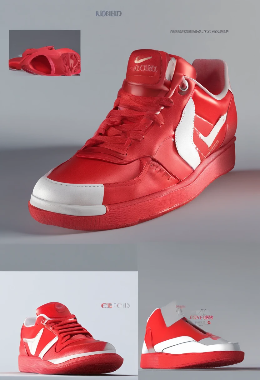 Professional Product Photography、Red and white sneakers、The left and right colors are different、brightened light、Shadows of things、Product List