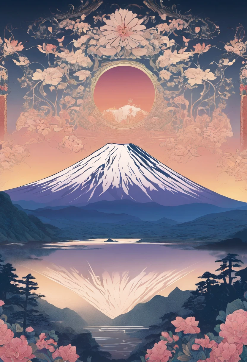 Mt fuji, Honshu, (Illustration: 1.0), epic composition, Realistic lighting, high definition detail, masutepiece, Best Quality, (extremely detailed CG unified 8k wallpaper), 1 man