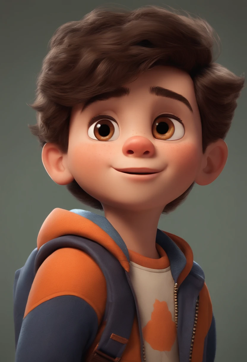 Image of a boy for a story in a YouTube video in Pixar format, He's the allabester, He's the class leader, He's outgoing, Playful and gets up for a lot of things