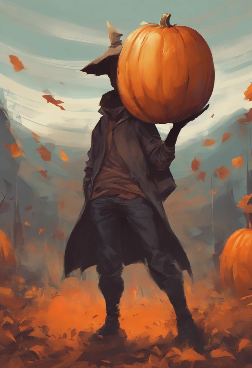 Pumpkin, big butt, big balls, pumpkin boy, cute, male, solo.