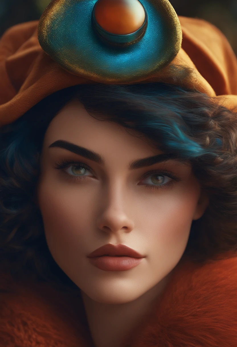 Criar um personagem no estilo pixar dentro de um jaleco, personagem morena, de cabelo cacheado