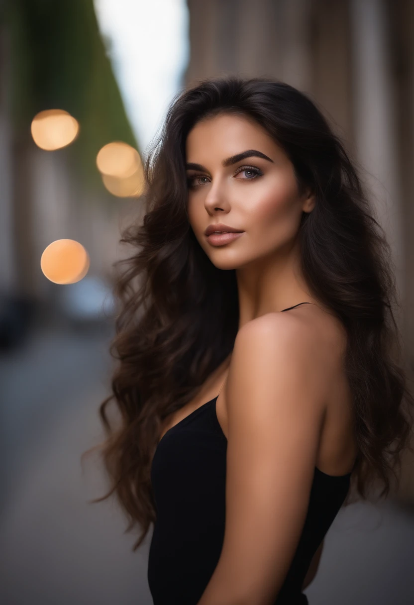 Picture, best quality, a woman in the city at night, photo of beautiful MB<lora:MB:1.0>, night dress, looking at viewer, perfect face, perfect eyes, sharp focus, Intricate, High Detail, dramatic, photorealistic,