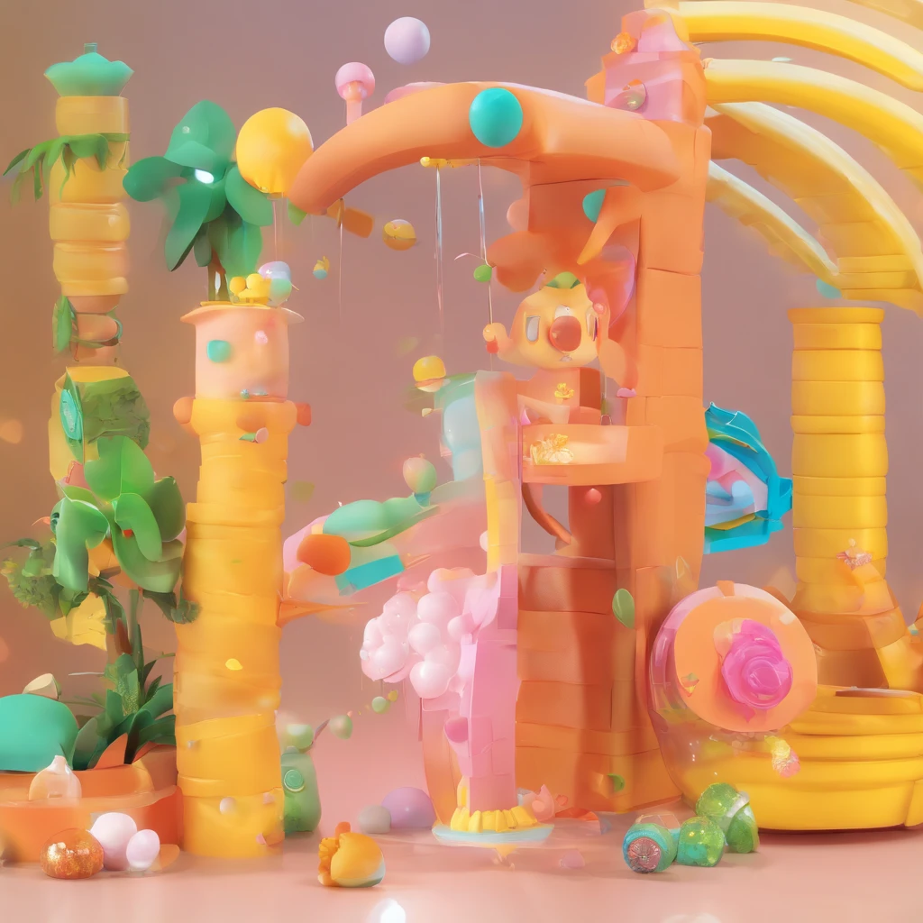 super bonito IP por pop mart, olhos brilhantes, querubim,Vestidinho branco, argila, Modelos, um brinquedo de caixa cega, Brilhante e delicado,fundo limpo, Bom brilho, 3D rendering of,best quality