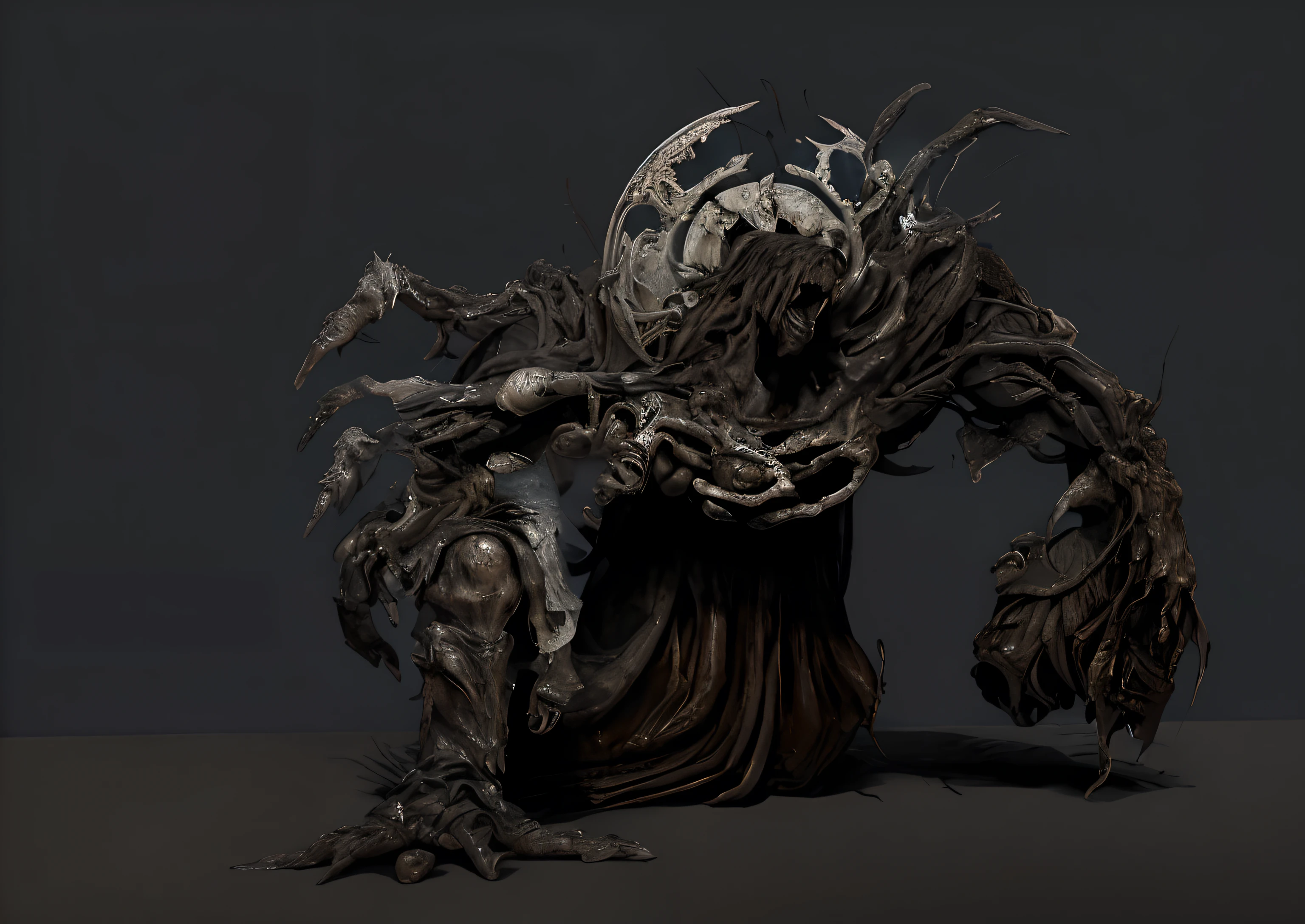 a monstrous creature made of a black alien fungus and flesh with a metal halo adorned around its head, deformed angel, fallen titan, ultra detailed photography of a monster from Silent Hill, horror instaport style, horror film, cinema style, prime art, 8k, perfect compositio, Beautiful detailed intricate octane render trend in ArtStation, 8k art photography, photorealistic conceptual art, Perfect cinematic light soft natural volumetric, Chiaroscuro, award-winning photography, masterpiece, oil on the canvas, Raphael, Caravaggio , Greg Rutkowski, Beeple, Beksinski, Giger, marvelous designer substance, realistic skin color, Mayan 8 mil, Realistic 3d Character, highly detailed face, Dishonored style, Disco Elysium Character, Art style of Cédric Peyravernay