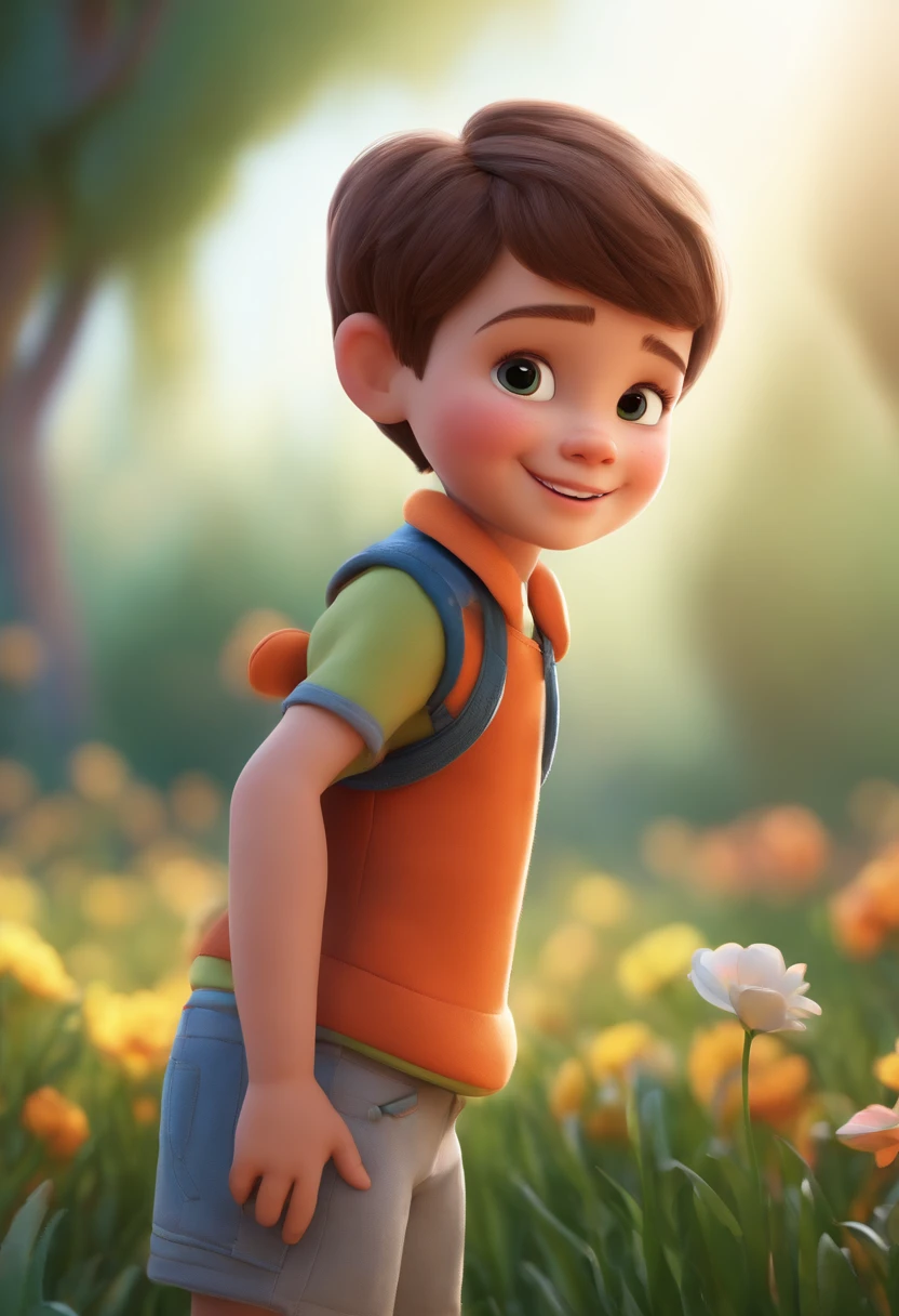 a happy cute ??? standing short hair, vestindo uma fantasia espacial, , fundo branco, barnet, toon, estilo pixar, 3d, desenhos animados, rosto detalhado, asymmetrical 16k