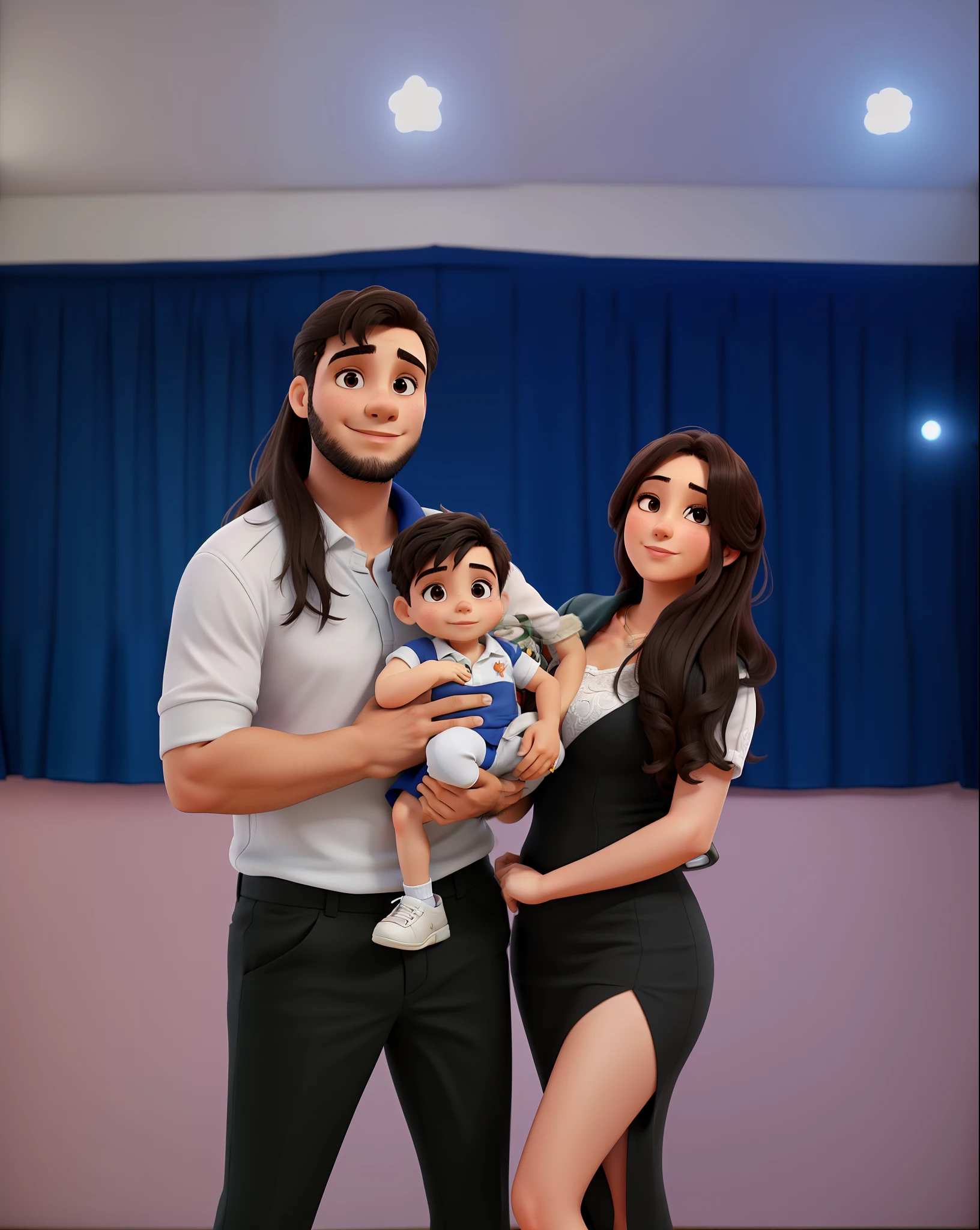 Um casal com seu filho