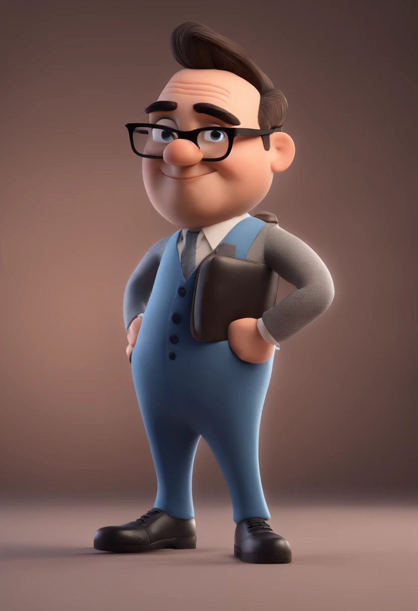Cartoon character of a man with black glasses and a blue shirt, animation character, Caractere estilizado, animation style rendering, 3D estilizado, Arnold Maya render, 3 d render stylized, toon render keyshot, Personagem 3D, Personagem 3D, 3d rendering stylized, 3 d character render, personagem de desenho animado, Personagem de close up, Pose de personagem, (Estilo Pixar) (master part:1.2) (Bokeh) (best quality) (pele detalhada) (textura detalhada) (8k) (argila) (Cinematic lighting) (foco nítido