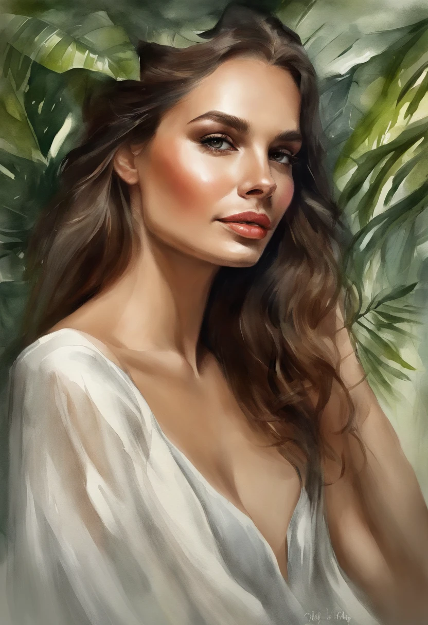 (La mejor calidad,4k,8k,Altas Resoluciones,Obra maestra:1.2),Ultra detallado,(realista,fotorrealista,fotorrealista:1.37),1Mujer hermosa,Figura sexy,pose sexy,Ropa caliente,cabello verde y negro,Belleza Cara,ojos hipnotizantes,dark lipstick,Ropa de moda,colores vibrantes,Studio lighting,lush greenery,Ambiente vanguardista,Artistic portrait