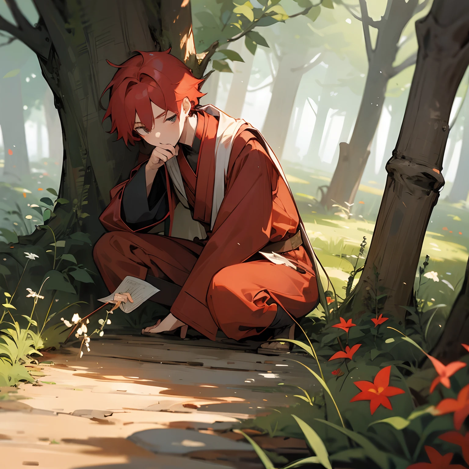 Red-haired boy、Sorcerer、medicinal herbs、the woods