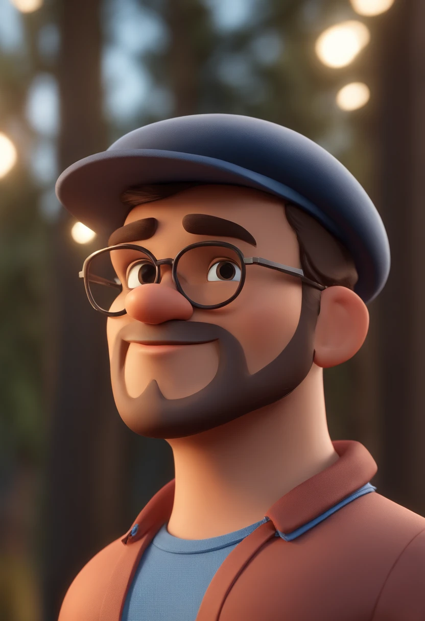 Cartoon character of a man with beard and black glasses and a blue shirt, animation character, Caractere estilizado, animation style rendering, 3D estilizado, Arnold Maya render, 3 d render stylized, toon render keyshot, Personagem 3D, Personagem 3D, 3d rendering stylized, 3 d character render, personagem de desenho animado, Personagem de close up, Pose de personagem, (Estilo Pixar) (master part:1.2) (Bokeh) (best quality) (pele detalhada) (textura detalhada) (8k) (argila) (Cinematic lighting) (foco nítido
