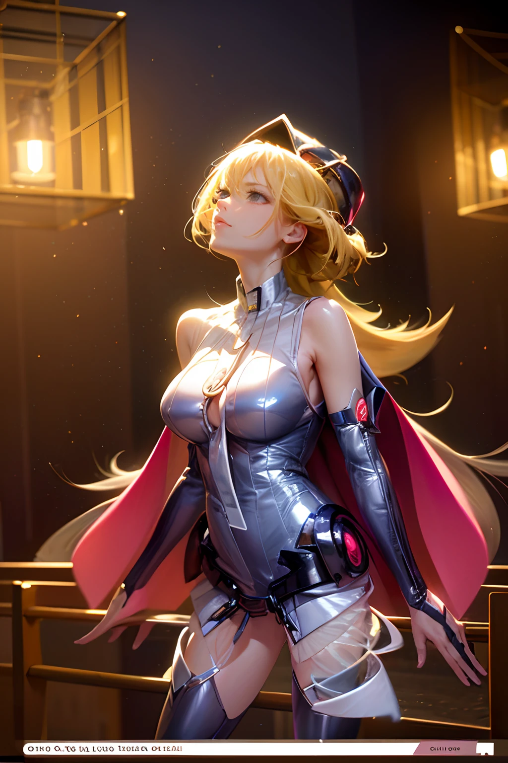 masterpiece, high quality, Sumire has been transformed into a cyborg girl with a mechanical body.、Gynoid cyborg body modification surgery、Blue and white leotard armor、A precisely mechanized body、Single image、from the front,Put the whole body