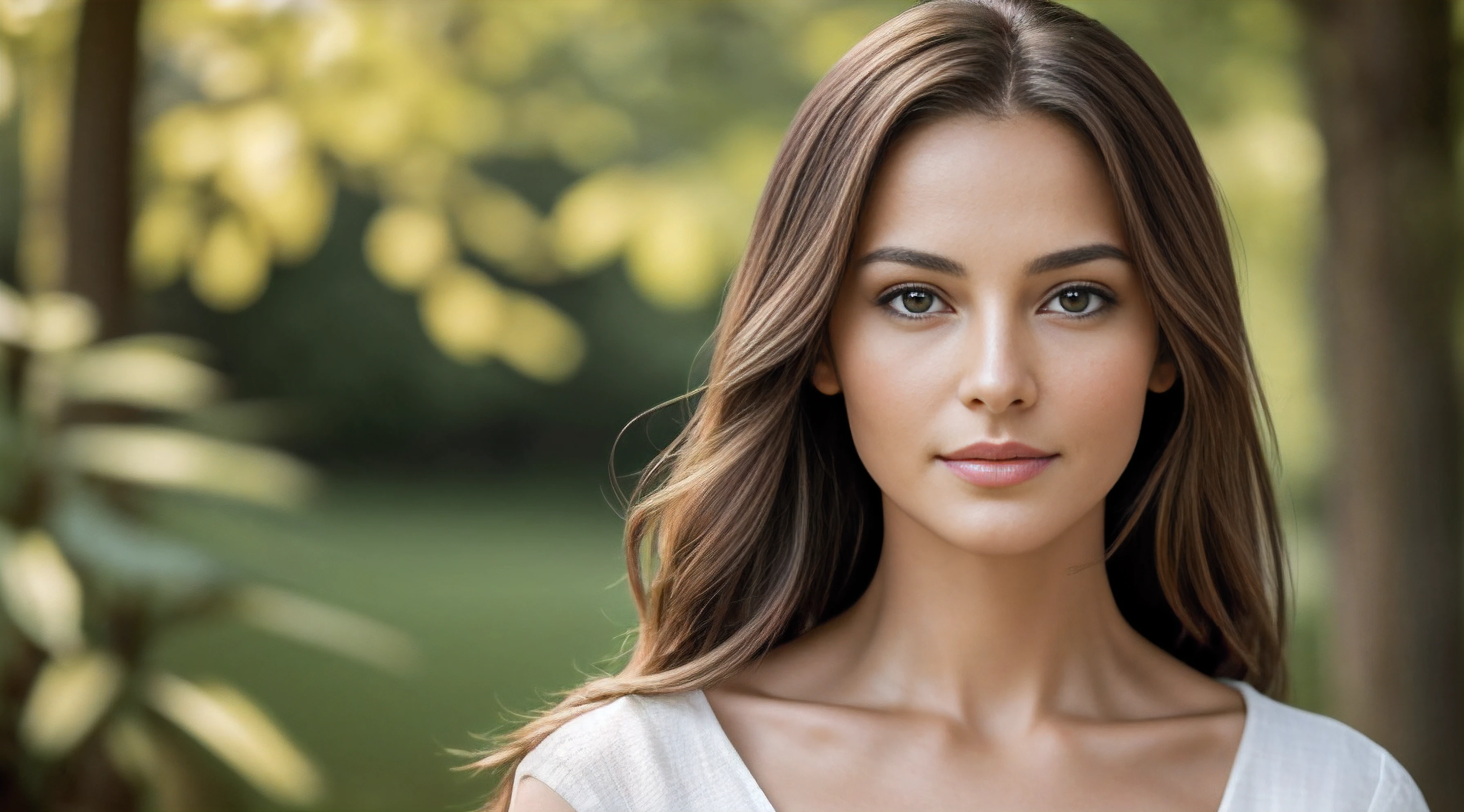 «»In this stunning and photorealistic full-body portrait, a beautiful woman in her 40s is depicted with a sense of elegance and simplicity. She exudes confidence and grace, dressed in a classic combination of jeans and a white t-shirt. The timeless fashion choice highlights her natural beauty without overwhelming her presence.

The woman's light brown hair cascades gently around her shoulders, framing her face in a soft and flattering manner. Her light brown eyes radiate warmth and intelligence, offering a glimpse into her soulful nature. Her fair complexion adds a touch of ethereal charm to the overall portrait.

Her posture is poised and assured, conveying a sense of self-assuredness and maturity. The woman looks straight ahead, capturing the viewer's attention with her engaging gaze.

The portrait is captured in a natural setting, with soft and diffused lighting that accentuates the woman's features and brings out the subtle nuances of her appearance.

The artist pays meticulous attention to detail, ensuring that every aspect of the portrait is rendered with utmost precision. From the texture of the denim fabric to the intricate highlights in her hair, each element adds to the realism and allure of the artwork.

The digital painting is rendered in high-quality 8K resolution, allowing for exceptional detail and clarity in every stroke. The photorealistic style brings the woman to life, making her presence almost tangible.

This portrait serves as a celebration of the timeless beauty and allure of a woman in her 40s, showcasing her confidence, poise, and inner radiance. (((Photorealistic Portrait, Beautiful Woman, Timeless Fashion, Light Brown Hair, Light Brown Eyes, Fair Complexion, Elegance and Simplicity, Confident Posture, Engaging Gaze, Natural Setting, Soft and Diffused Lighting, Meticulous Attention to Detail, High-Quality 8K Resolution)))»»