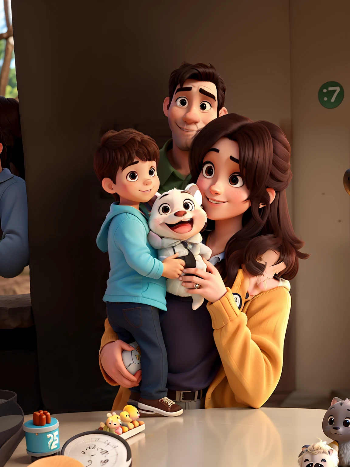 Happy family at the zoo, homem com 35 e mulher de 35 anos, 1 year and 6 month old child