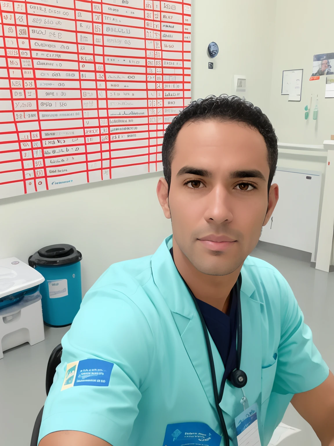 Arafed macho em um terno esfoliante azul sentado em uma mesa, healthcare worker, Jose Miguel Romano Francisca, medic, andres rios, caio santos, Manuel Sanjulianblue, ástor alexander, enfermagem, José Moncada, Postagem no Reddit, david rios ferreira, victor maristane, imagem de perfil, icaro carvalho, daniel mirante, pixar