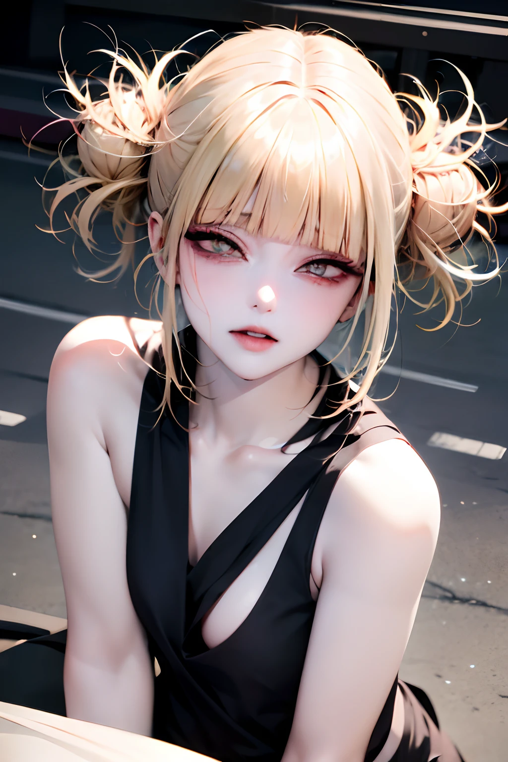 (masterpiece, best quality:1.4), (extremely detailed, 8k, uhd), cinematic shot, pretty eyes, masterpiece, best quality, spring outfit, colorful hair, outdoor, magazine cover ,upper body, himiko toga, masterpiece, top quality, best quality, 1girl, (above angle), petite, erotic, (nsfw), toga, (crazed eyes), (erotic eyes), (lustful eyes), (stimulated), (aheago), rolling_eyes, cross-eyed,