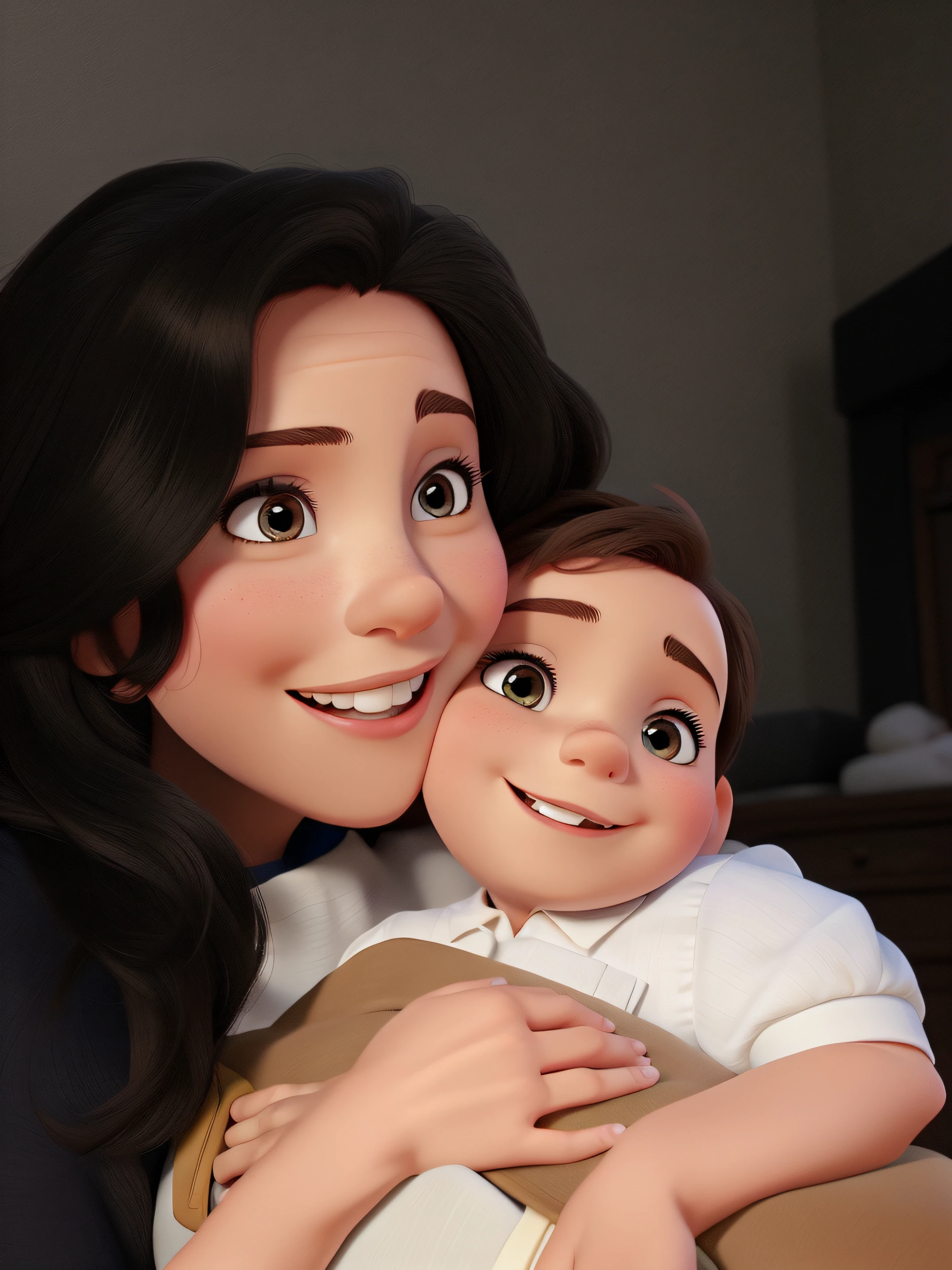 mother and son like a very cute Disney movie, playing together