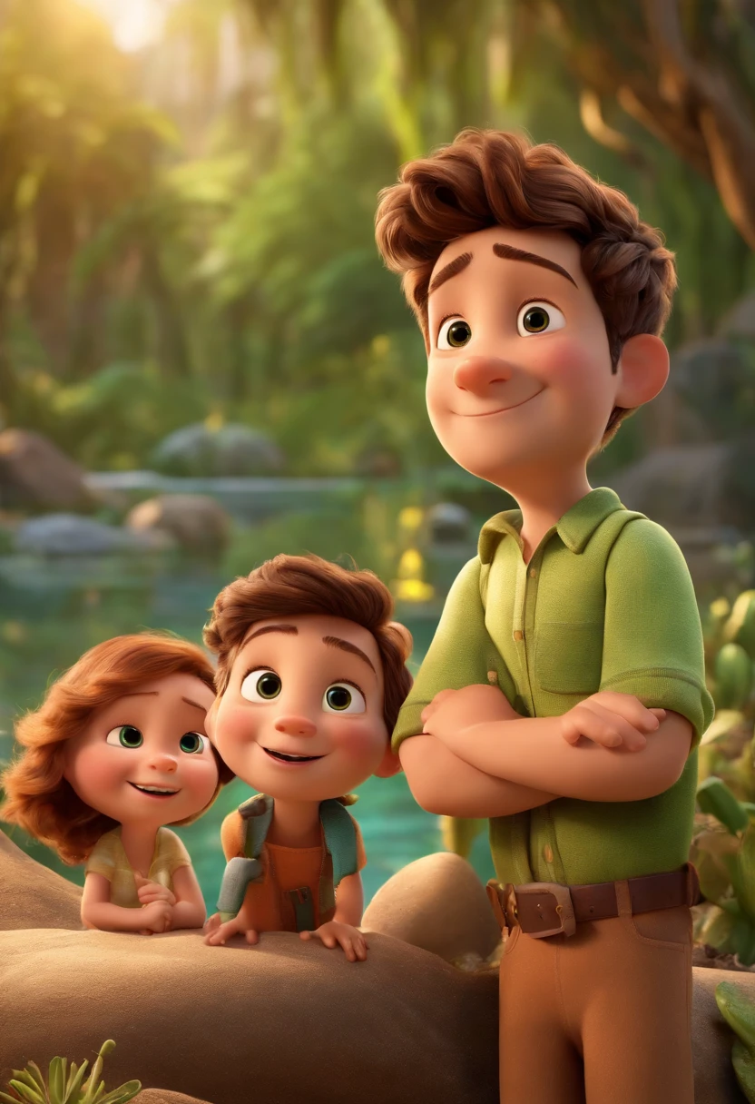 Txt2Img
Studio
21:12:25
a movie poster by Disney Pixar spotting a white-skin family. The father has green eyes and short beard, brown, short and spikey hair. The mom has brown eyes and wavy short hair, The boy is 3-years as brown eyes and hair and plays with a little train The background is a beach garden. 3d render